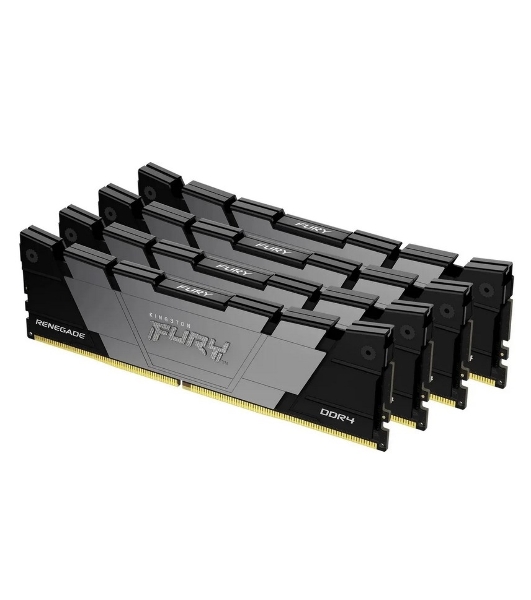 Оперативная память Kingston Fury Renegade, DDR4, 32Gb (4x8GB), 3200MHz, CL16, DIMM, с радиатором, черный