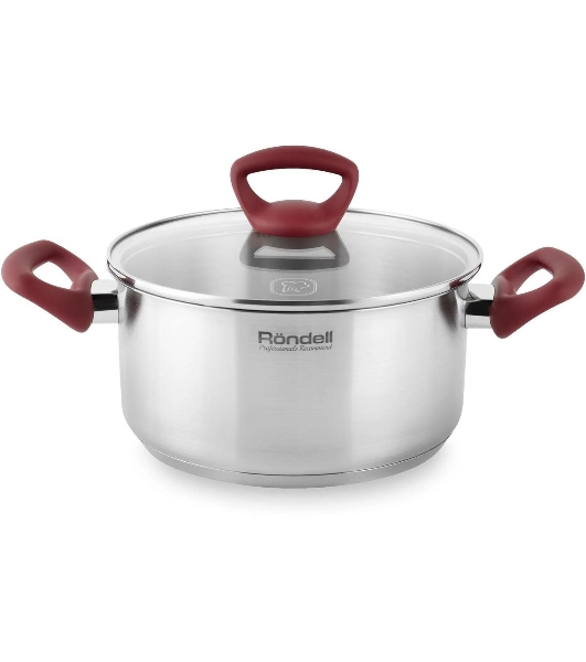 Кастрюля Rondell Heidi RDS-1114, 4.8л, с крышкой, 24см, сталь