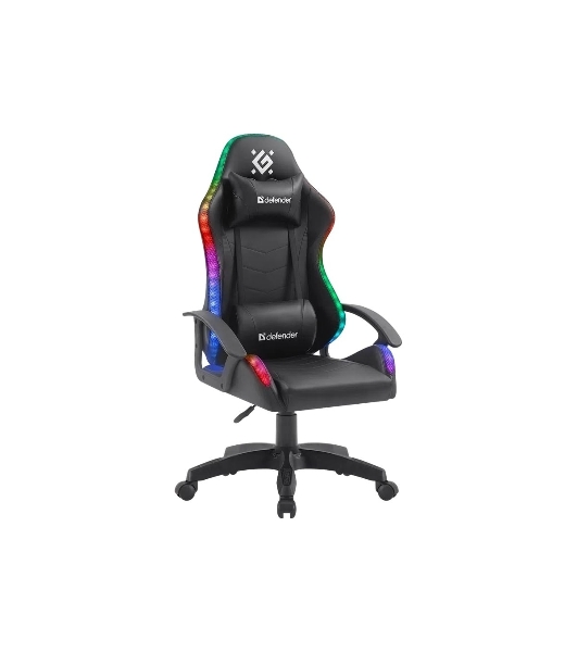 Кресло Defender Factor X RGB черный, экокожа, 120 кг