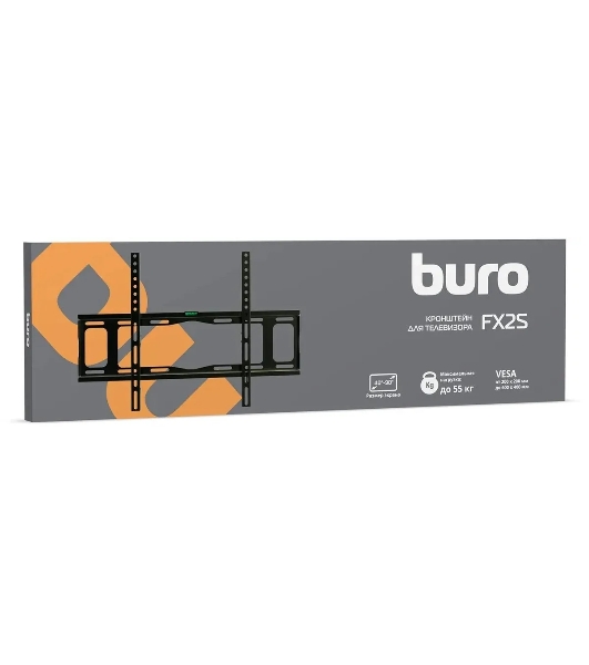 Кронштейн для телевизора Buro FX2S черный 40'-90' макс.55кг настенный фиксированный