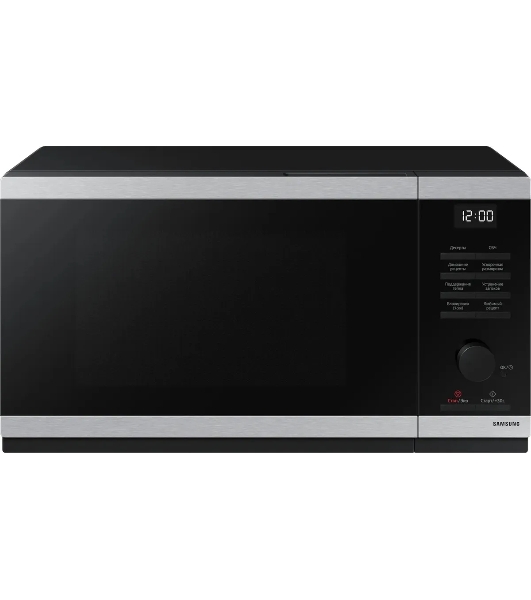 Микроволновая печь Samsung MS23DG4504ATBW нержавеющая сталь/черный, 23 л, 800 Вт, переключатели - сенсор, поворотный механизм