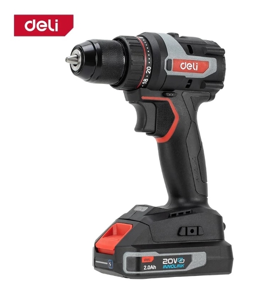 Дрель-шуруповерт Deli DE-DZ20-1D2, 20 В, 2 Ач, 50 Нм, бесщеточный