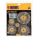 Набор щеток для дрели Denzel 5 Плоских 25-38-50-63-75 мм, шпилька, нерж. вит. проволока, фото7