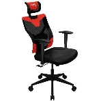 Кресло Aerocool GUARDIAN Champion красный, сетка, 150 кг, подголовник, регулируемые подлокотники, механизм качания, поясничная подушка, фото 1