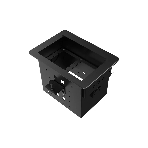 Прямоугольный металлический корпус Wize Pro WRTS-06BOX-B для модульной системы врезного лючка в стол с убирающейся крышкой для установки до 6 модулей-вставок, преустановленная рамка, черный, фото 1