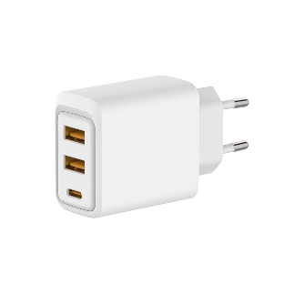 Сетевое зарядное устройство Rexant с двумя портами USB-A и одним портом USB-C, 10 Вт