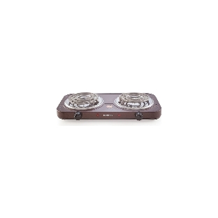 Плита настольная электрическая Centek CT-1509 Siberia коричневый, 2 кВт, ТЭН, конфорки - 2, эмаль, поворотные переключатели