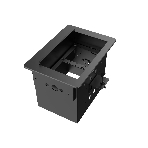 Прямоугольный металлический корпус Wize Pro WRTS-06BOX-B для модульной системы врезного лючка в стол с убирающейся крышкой для установки до 6 модулей-вставок, преустановленная рамка, черный, фото2