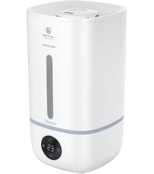Увлажнитель воздуха Royal Clima PRIMAVERA RUH-PV350/5.0E-WT белый, 35 м², 5 л, ультразвуковой, производительность 350 мл/ч, гигростат, ароматизация, сенсорное управление, подсветка