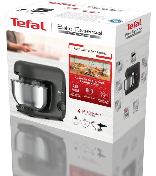 Кухонная машина Tefal Bake Essential QB161H38, черный/серебристый