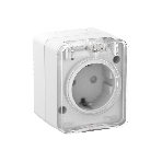 Розетка 1-м ОП AtlasDesign Profi54 16А IP54 250В с заземл. защ. шторки белый SchE ATN540145, фото 1