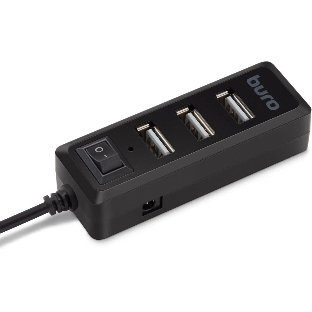 USB-концентратор Buro BU-HUB4-0.5L-U2.0, USB 2.0, USB 4 порта, USB