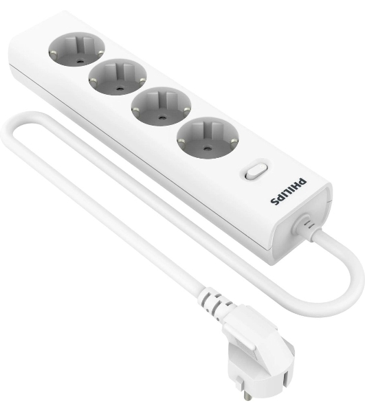 Сетевой фильтр Philips CHP2145WC/51, 5м, 4 розетки, белый