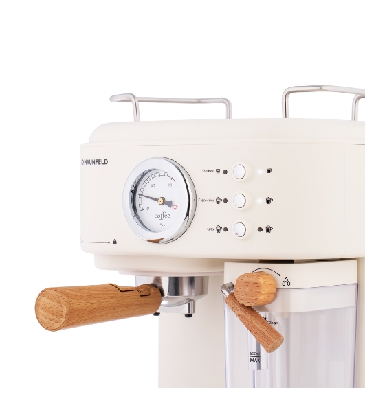 Кофеварка рожковая Maunfeld MF-737BG PRO бежевый, исп. кофе - молотый, 1.5 л, 1250 Вт, 15 бар