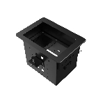 Прямоугольный металлический корпус Wize Pro WRTS-06BOX-B для модульной системы врезного лючка в стол с убирающейся крышкой для установки до 6 модулей-вставок, преустановленная рамка, черный, фото4