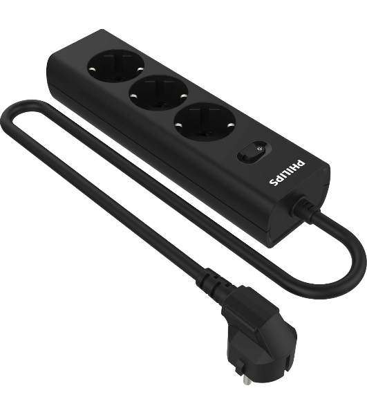 Сетевой фильтр Philips CHP2135BB/51, 3м, 3 розетки, черный