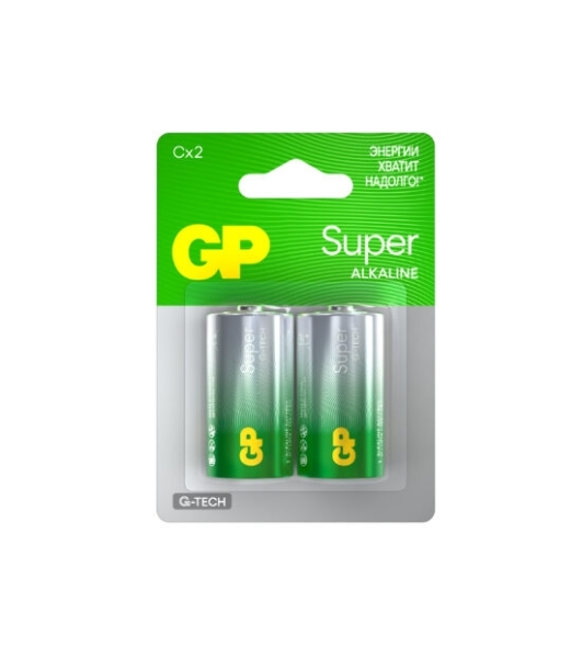 Алкалиновые батарейки GP Super Alkaline G-Tech 14А типоразмера C - 2 шт. на блистере (2 шт.)