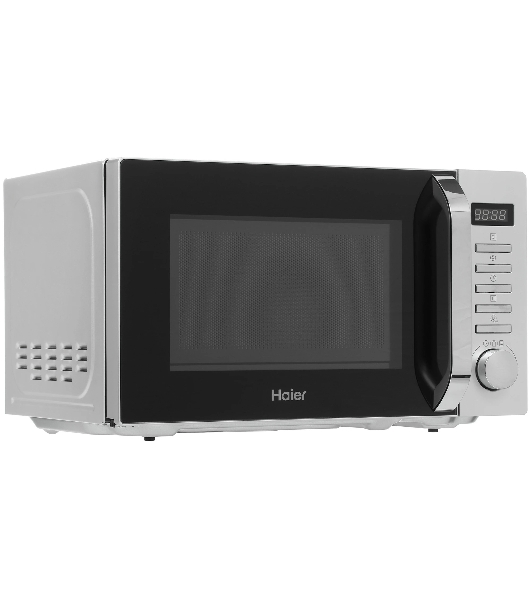 Микроволновая печь Haier HMB-DM208SA серебристый/черный, 20 л, 800 Вт, переключатели - кнопки, поворотный механизм