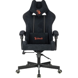 Кресло A4Tech Bloody GC-560 черный, ткань, 150 кг, подголовник, регулируемые подлокотники, механизм качания