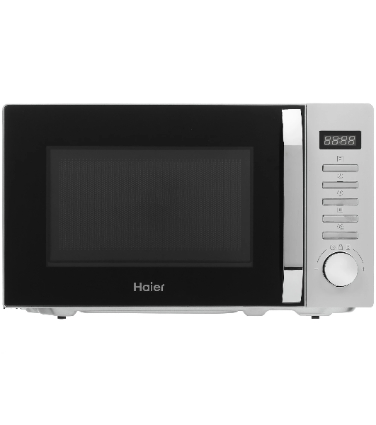 Микроволновая печь Haier HMB-DM208SA серебристый/черный, 20 л, 800 Вт, переключатели - кнопки, поворотный механизм
