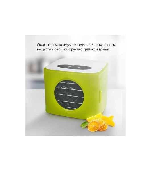 Сушилка для овощей и фруктов Blackton Bt FD1113 зеленый-белый, Мощность 400 Вт, Регулировка температуры 35-80 °С, Таймер 1-72 часа