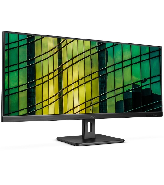 Монитор 34' AOC U34E2M VA 3440x1440, 100 Гц, 4 мс, 21:9, 300 кд/м2, 2xHDMI, 1xDP, 1x3.5 мм, черный