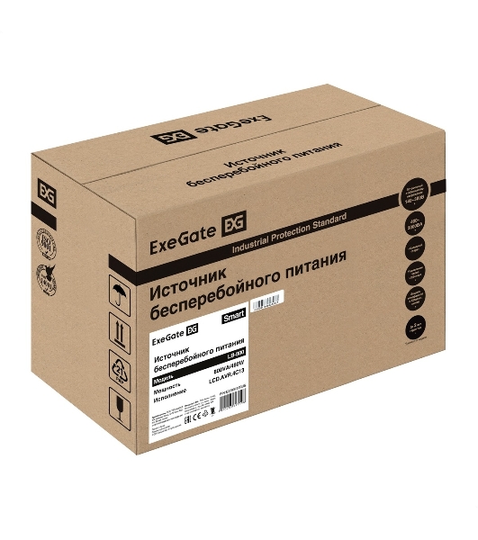 Источник бесперебойного питания ExeGate Smart LB-800.LCD.AVR.4C13 (800VA/480W, LCD, AVR, 4*C13, батарея 12V 9Ah, Black)