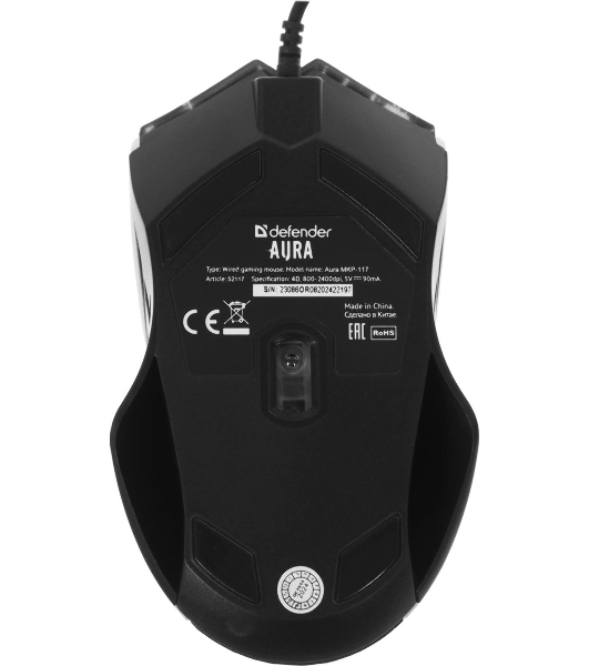Комплект клавиатура+мышь Defender Aura MKP-117 проводной, USB, 2400 DPI, черный