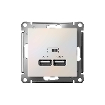 Механизм розетки USB AtlasDesign 5В 1порт х 2.1А 2порта х 1.05А жемчуг SchE ATN000433, фото2