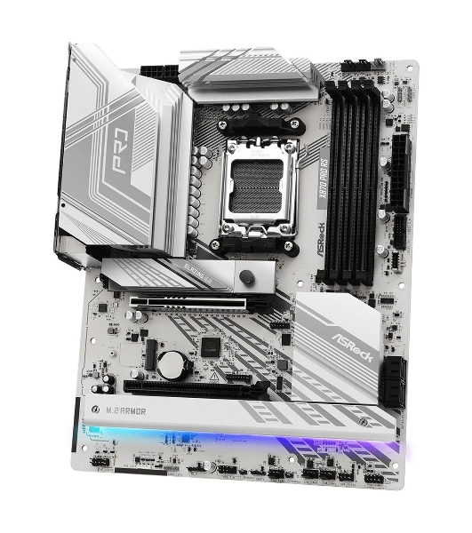 Материнская плата ASRock X870 PRO RS, AM5, AMD X870, 4xDDR5, 4xSATA, 3xM.2, 1xPCIe 5.0 x16, 1xPCIe 4.0 x4, 1xHDMI, 1x2.5Gb LAN, Wi-Fi 6E, BT 5.2, 2xUSB-C 40Gbps, 4xUSB-A 5Gbps, 6xUSB-A 2.0, 1xTOSLINK, 3x3.5 мм, 7.1, ATX