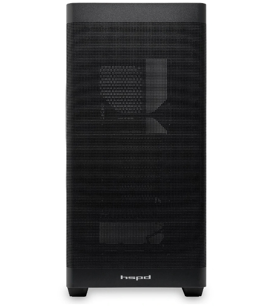 Компьютерный корпус без блока питания Case HSPD M740, Mesh Mid Tower, черный, TG, 0.6 SPCC, no fans, E-ATX, ATX, mATX, mITX, 170/400/200мм, 4x2.5', 2x3.5', 7xPCI, 1xUSB-A 3.0, 1xUSB-C 3.0, 460x218x450мм