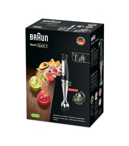 Блендер погружной Braun Multiquick 7 MQ7045X черный, 1000 Вт, плавная регулировка, турбо