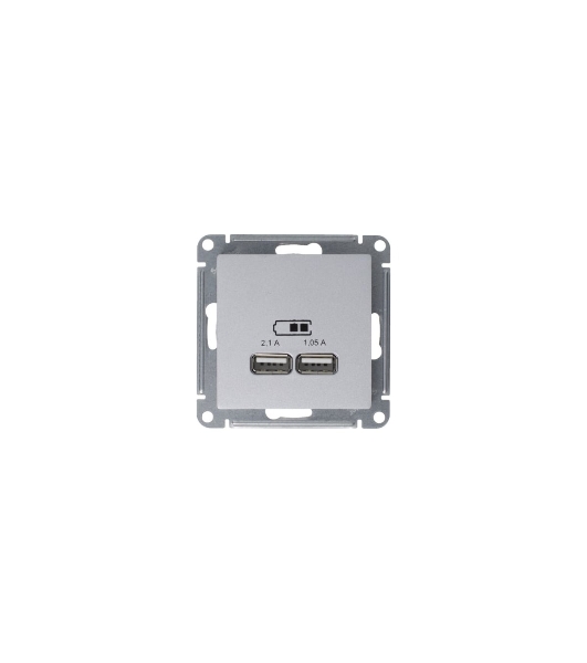 Механизм розетки USB AtlasDesign 5В 1порт х 2.1А 2порта х 1.05А жемчуг SchE ATN000433