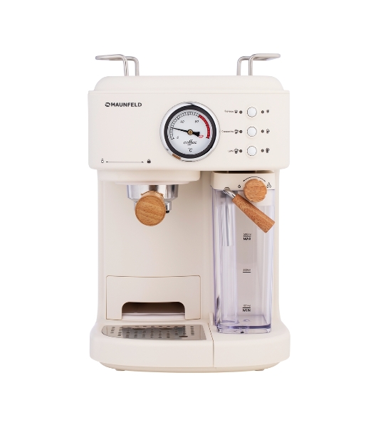 Кофеварка рожковая Maunfeld MF-737BG PRO бежевый, исп. кофе - молотый, 1.5 л, 1250 Вт, 15 бар