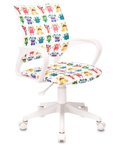 Кресло Бюрократ BuroKIDS 1 W белый, ткань, 120 кг