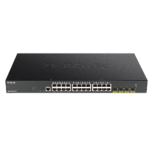 Коммутатор D-Link DGS-1250-28XMP/A1A, 24×1 Гбит/с + 4×10 Гбит/с SFP+, управляемый