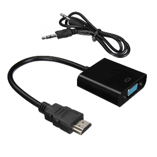 Кабель-адаптер ACD-DAHVF-01B HDMI-VGA, Golden Plated, 19m/15f, черный, 0.2м (742576)