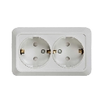 Розетка 2-м BOLLETO защ. шторки с заземл. накл. 7128х белый ASD/IN HOME 4690612000961, фото 1