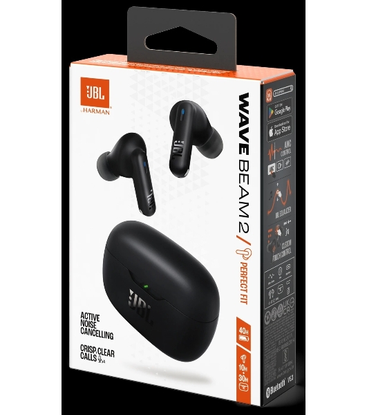 Наушники TWS JBL Wave Beam 2 черный, внутриканальные, Bluetooth, до 10 ч