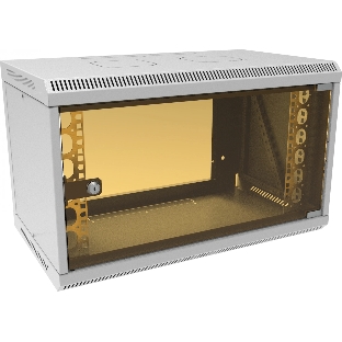 Шкаф коммутационный Suprlan (05-1060) настенный 6U 600x350 мм пер. дв. стекл направл. под закл. гайки 70 кг RAL 7035 285 мм 13.3 кг 360 мм