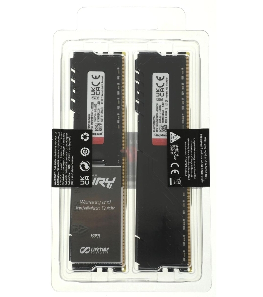 Оперативная память Kingston Fury Beast, DDR4, 64GB (2x32GB), 3200MHz, CL16, DIMM, черный