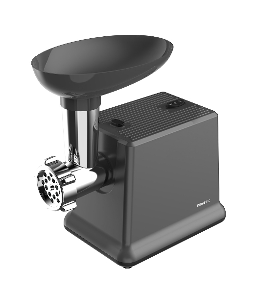 Мясорубка электрическая CENTEK CT-1626 черный, 2000 Вт, 2.0 кг/мин, реверс, защита от перегрузки, насадки - 6