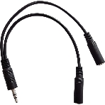 Адаптер аудио Buro 2xJack 3.5 (f)/Jack 3.5 (m) 0.2м. черный, фото 1