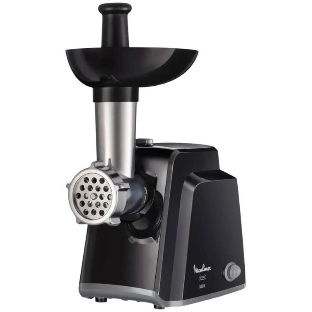 Мясорубка электрическая Moulinex ME105830 черный, 1400 Вт, 1.7 кг/мин, реверс, защита от перегрузки, насадки - 3