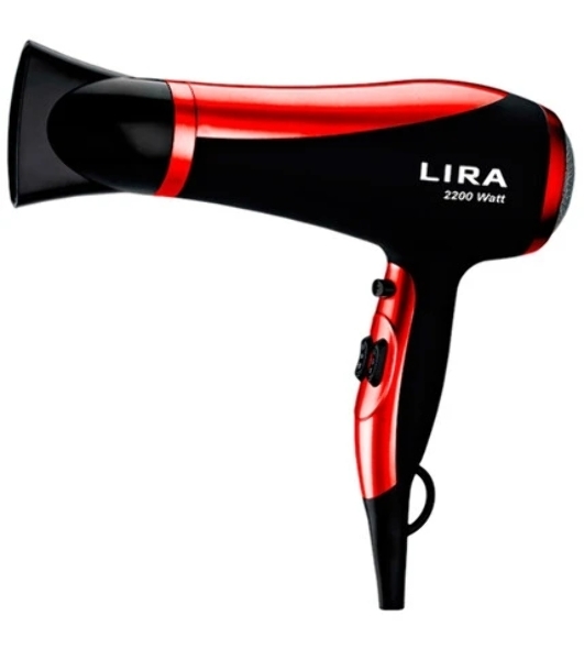 Фен LIRA LR 0704 черный/красный, 2200 Вт