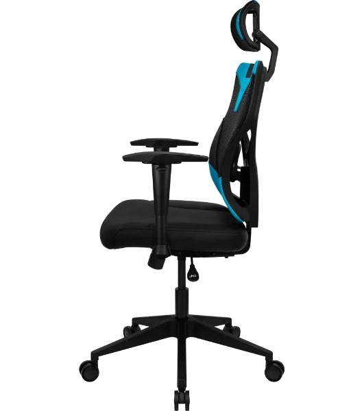 Кресло Aerocool GUARDIAN Ice Blue голубой, сетка, 150 кг, подголовник, регулируемые подлокотники, механизм качания, поясничная подушка