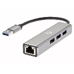 Переходник VCOM USB 3.0 -->RJ-45 1000Mbps+3 USB3.0, Aluminum Shell, 0.2м DH312A, фото 1