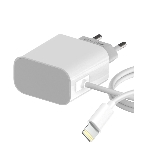 Сетевое зарядное устройство Maxvi CHL-240L Lightning 2.4A, литой кабель 1.2м, белый, фото 1