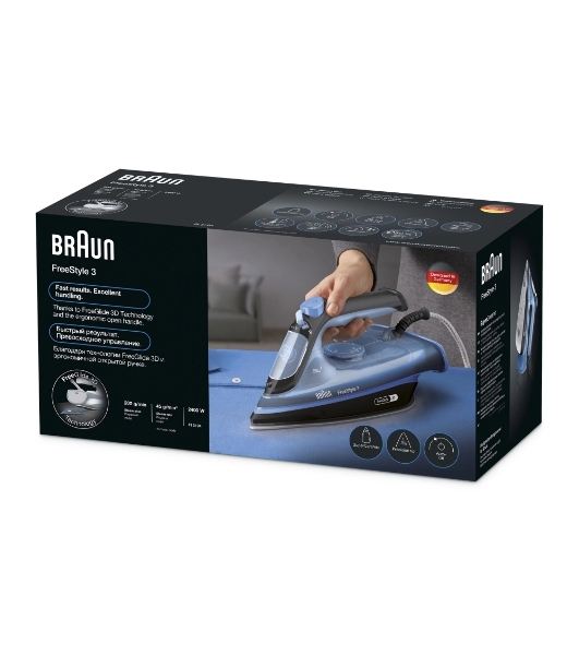 Утюг Braun FI3194BK синий/черный, 2400 Вт, 45 г/мин, 200 г/мин, 270 мл