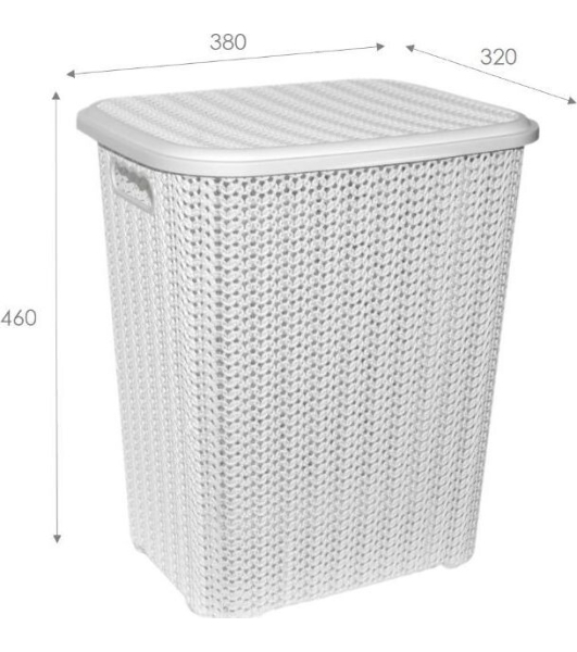 Корзина VIOLET Вязь 40л (белый) 204006
